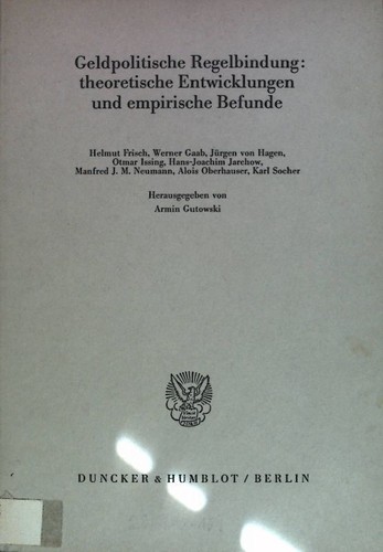 Geldpolitische regelbindung - geldpolitische,