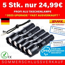 5x LED Taschenlampen, Extrem Hell, Staub-Spritzwasser, 5 Modi - Nur noch wenige!
