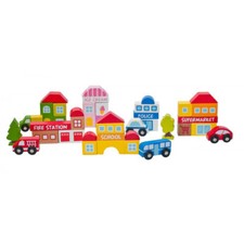 HOLZ EISENBAHN GEBÄUDE & AUTO