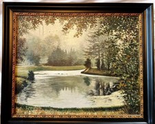 Gemälde Ölgemälde "Waldsee" signiert P. W. Gluch