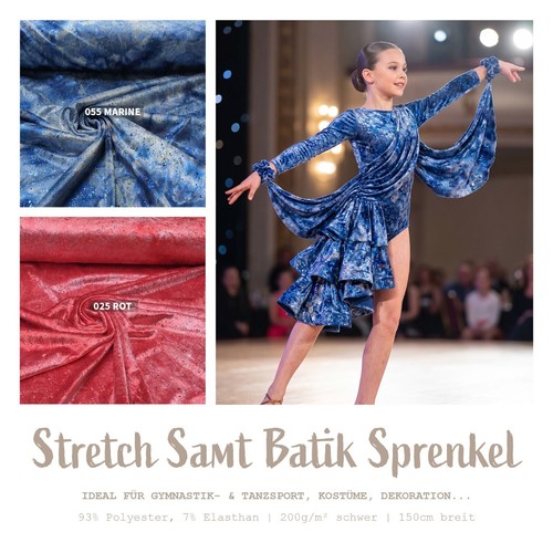 Stretchsamt batik stoff - batik,