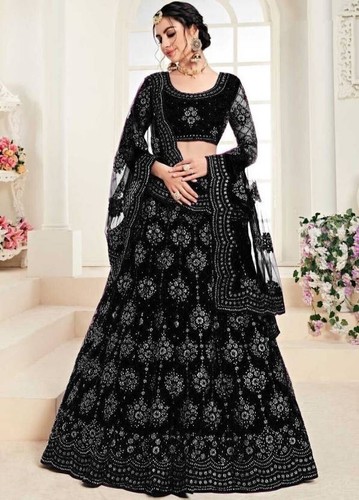 Lehenga choli hochzeit schwarz - lehenga,
