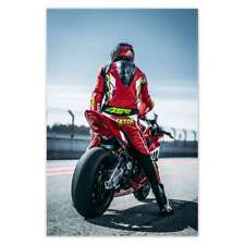 Poster WandTattoo Sticker Aufkleber Motorrad auf der Rennstrecke Nr. H7655_PLNS