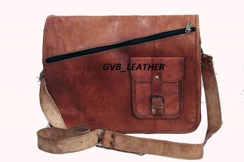 Vintage leder messenger bag - messenger,