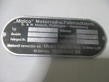 Typenschild Maico ID-plate