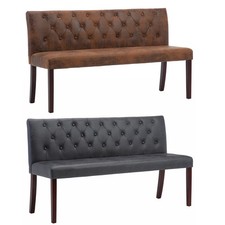 Sitzbank Wildleder-Optik Polsterbank Flurbank Esszimmerbank Rückenlehne Bank