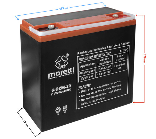 Moretti 20ah dzm 20 - (gel), 6-dzm-20
