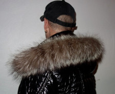 Silberfuchs Pelz Kapuze Kragen Echt Fellkragen Fuchs Pelzkragen für Jacke Parka