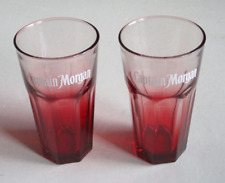 2 Captain Morgan Longdrinkglas Glas Gläser in rot satiniert 4 cl