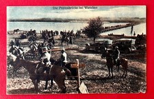 Militär AK WARSCHAU in Polen 1. WK 1916 Pontonbrücke mit Soldaten   ( 156181