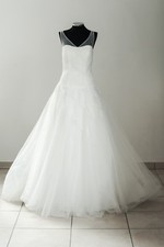 Très Chic Brautkleid 'JK1617-1' Träger Tüll Spitze A-Linie creme ivory Gr. 36/38