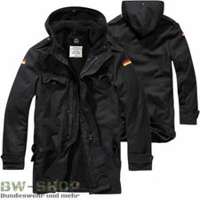 BUNDESWEHR FELDPARKA SCHWARZ MIT FUTTER & FLAGGEN BW PARKA WINTERJACKE JACKE