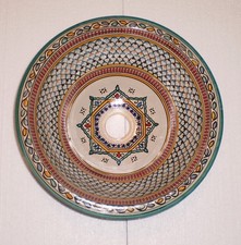 HANDBEMALTES KERAMIK HANDWASCHBECKEN * FES KERAMIK * Mehrfarbig * 35 cm