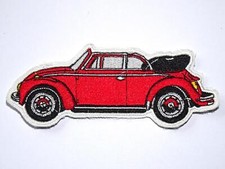 + Aufnäher / Patch für VW Käfer Cabrio rot