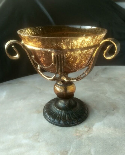 Vintage crackle glas schale - vintage,