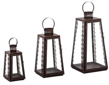 Laterne Comiso braun Metall (916040) Windlicht Gartendeko