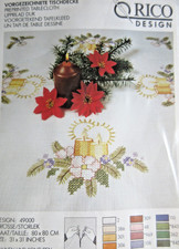 ?RICO DESIGN Mitteldecke 80x80cm weiß Weihnachtsmotiv Kreuzstich ua Sticken