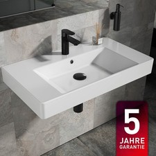 Aqua Bagno Keramik Waschtisch Möbelwaschtisch Waschbecken 80x46cm Wandmontage 
