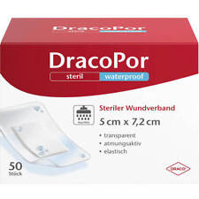DracoPor waterproof Wundverband 5x7,2 cm steril · 50 St · PZN 12749186