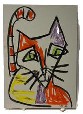 Katze kubistisch Tiermalerei