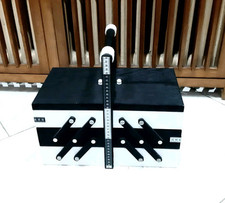 Deko Nähkästchen ausklappbar  ,Holz Schwarz weiß, Groß, Unbenutzt 