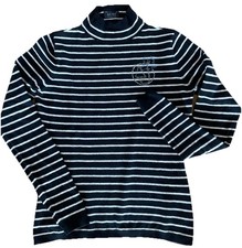 Armani Jeans Damen Pullover  Maritimer Look  Blau/Weiss 100% Wolle Größe 34 / XS