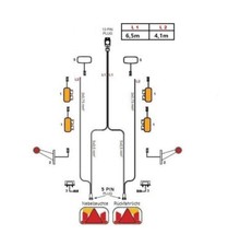 Kabelsatz Anhänger 6,5m Kabelbaum 2 x DC 4,1m Anhängerkabel 13-polig Stromkabel