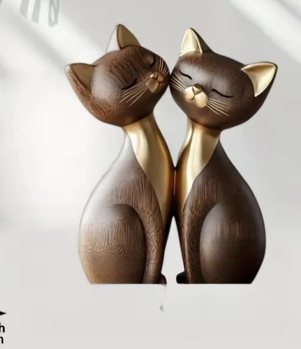 Holzfiguren tiere katzen - katzen, deco