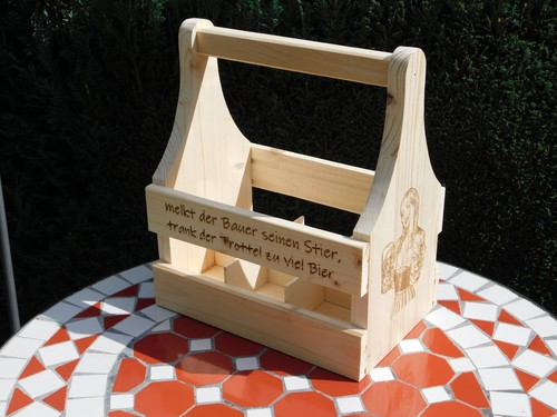 Bierträger holz gravur - bierträger,