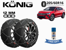 Schneeketten Konig 12MM XG12PRO Gr 220 205/60 R16 Für VW Taigo 21- Mit Geschenk