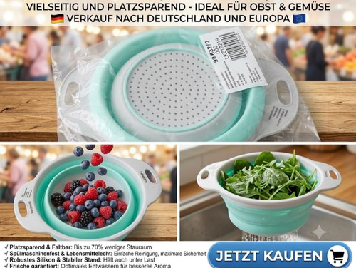 Faltbares silikon küchensieb - silikon,
