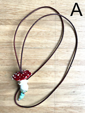 Pilze Modeschmuck Kette lang Glas Anhänger handgefertigt Muranoglas Glasperlen