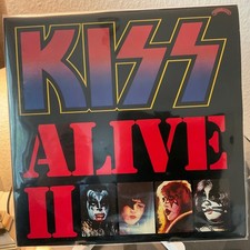 Kiss Alive II  2LP UK Red Vinyl Booklet Tattoos Merch-Flyer VG+ 1977 #3662 rare