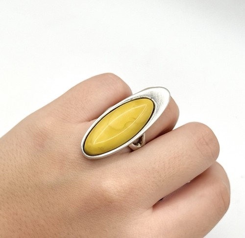 925 silber ring - silber, butterscotch