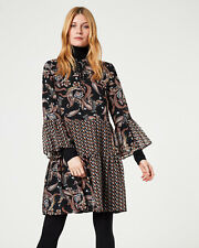 Hallhuber Kleid, Schwarz-Braun-Weiß, Gr. XS-S/34-36 *w.NEU*