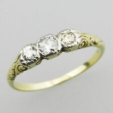 Jugendstil - Alter 585er Gold Ring mit 3 Diamanten - R229