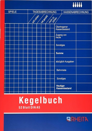 Kegelbuch mit bedruckte - mit,