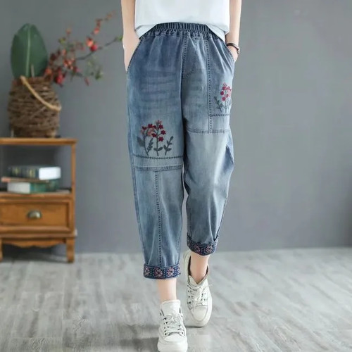 Damen jeans bestickte - damen,