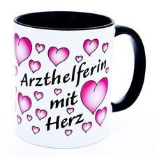 Arzthelferin mit Herz Tasse