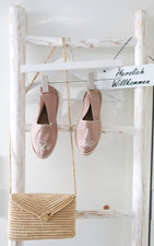 edles ★ ESPANDRIJ ★Orig. Set (2tlg.) Raffia Bast Tasche + Espandrille 40 altrosa