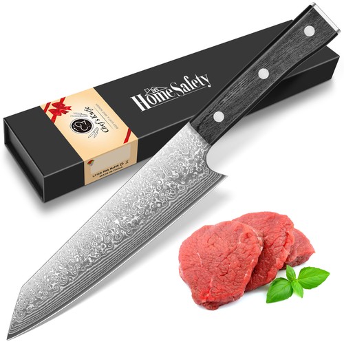 Damast kiritsuke messer - kiritsuke-messer, 67