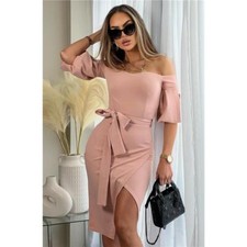Damen off shoulder midi - off-shoulder, midi-kleid