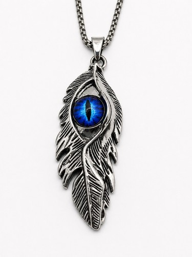 Feder auge halskette gothic - feder,