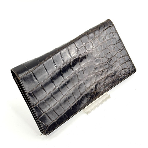 Vintage leder clutch kroko - vintage,
