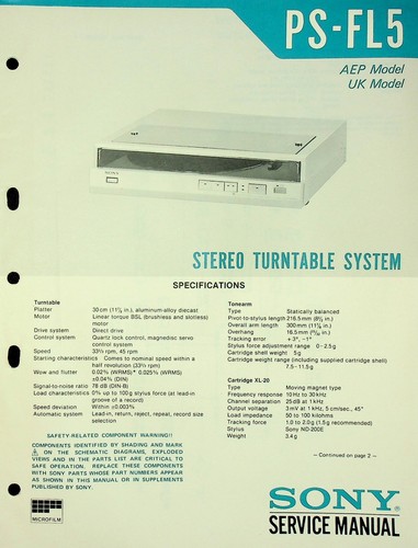 Service manual sony fl5 - manual,