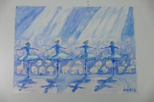 Wilhelm Klußmann Aquarell 1993 sig. Balett 48x65cm N-1283