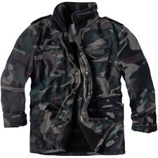 Surplus Fallschirmjäger Winter Herren Jacke M65 Feld Mantel Black Camo Washed