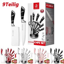 9-teilig Messerblock mit Messer Küchenmesser Set Edelstahl Messerset mit Block