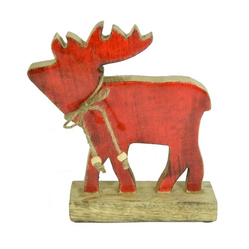 Elch holzelch rot weihnachten - rot,