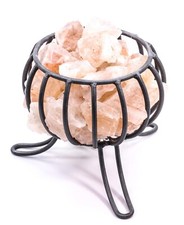 Große Salzkristall Tischlampe mit Licht Feuerkorb  Salzlampe Lampe Licht Sauna 